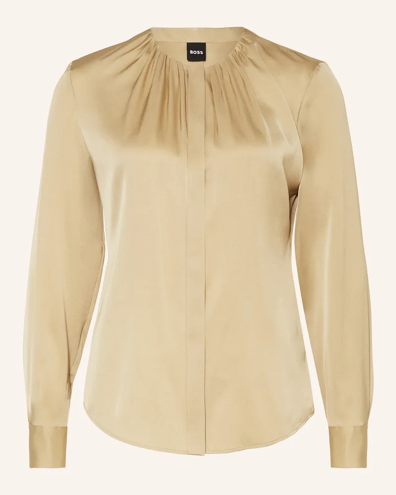 HUGO BOSS Seidenbluse BANORAH Dunkelgelb