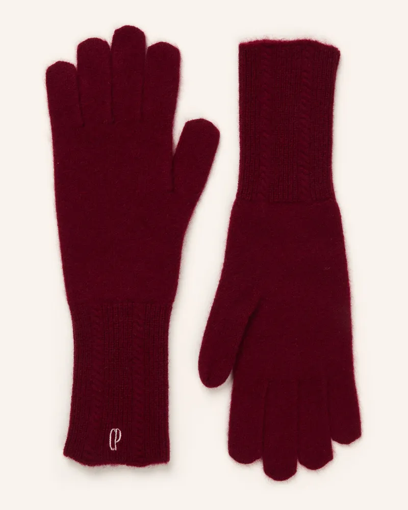 Claudie Pierlot Cashmere-Handschuhe Dunkelrot