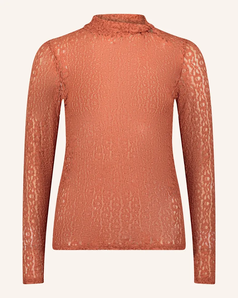 Cartoon Longsleeve aus Spitze Orange
