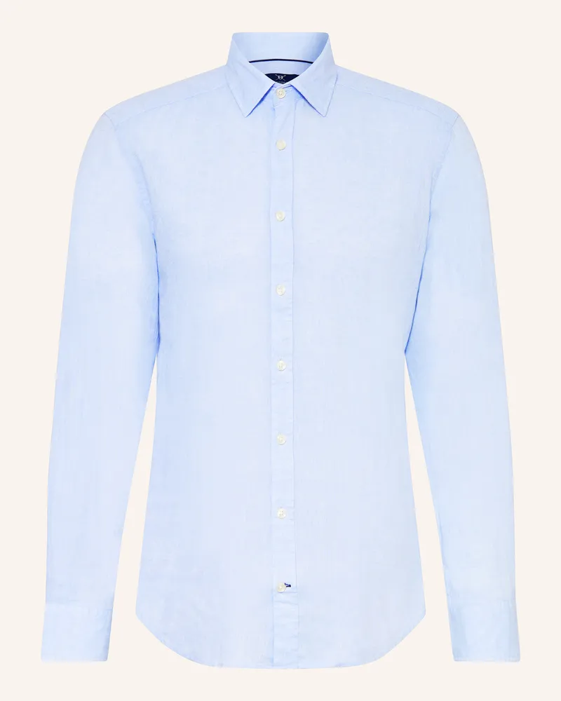 Strokesman's Hemd Regular Fit Mit Leinen blau Hellblau