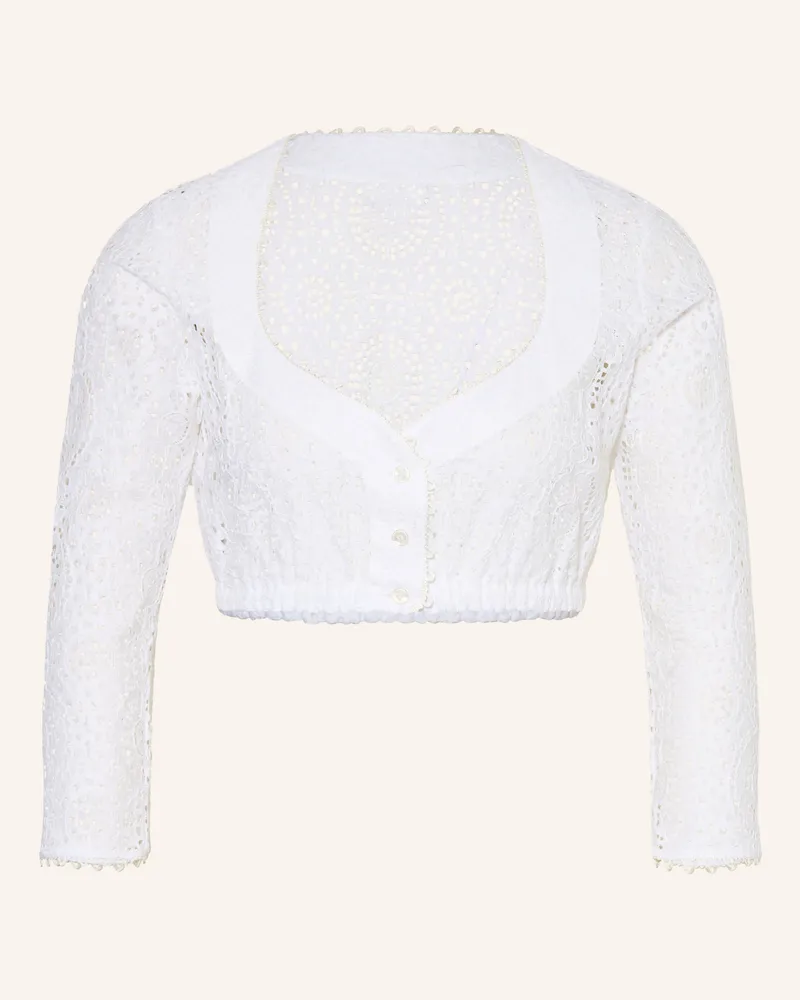 KINGA MATHE Dirndlbluse SAMANTHA aus Lochspitze Weiss