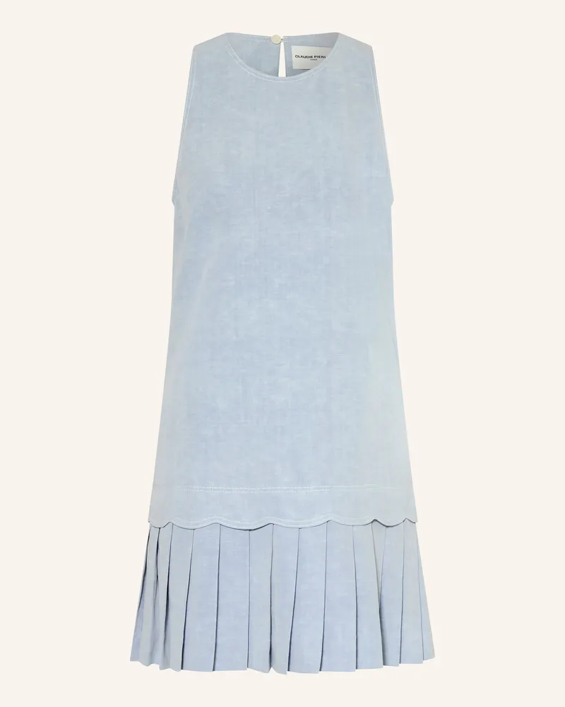 Claudie Pierlot Kleid mit Leinen Blaugrau