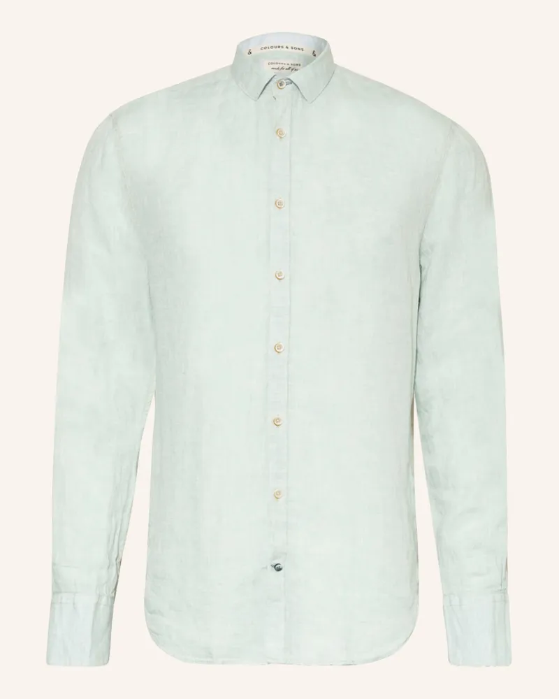 colours & sons Leinenhemd Regular Fit Mint