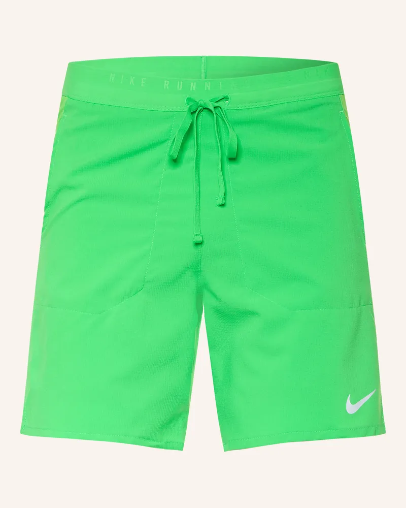 Nike 2-In-1-Laufshorts Stride gruen Neongrün