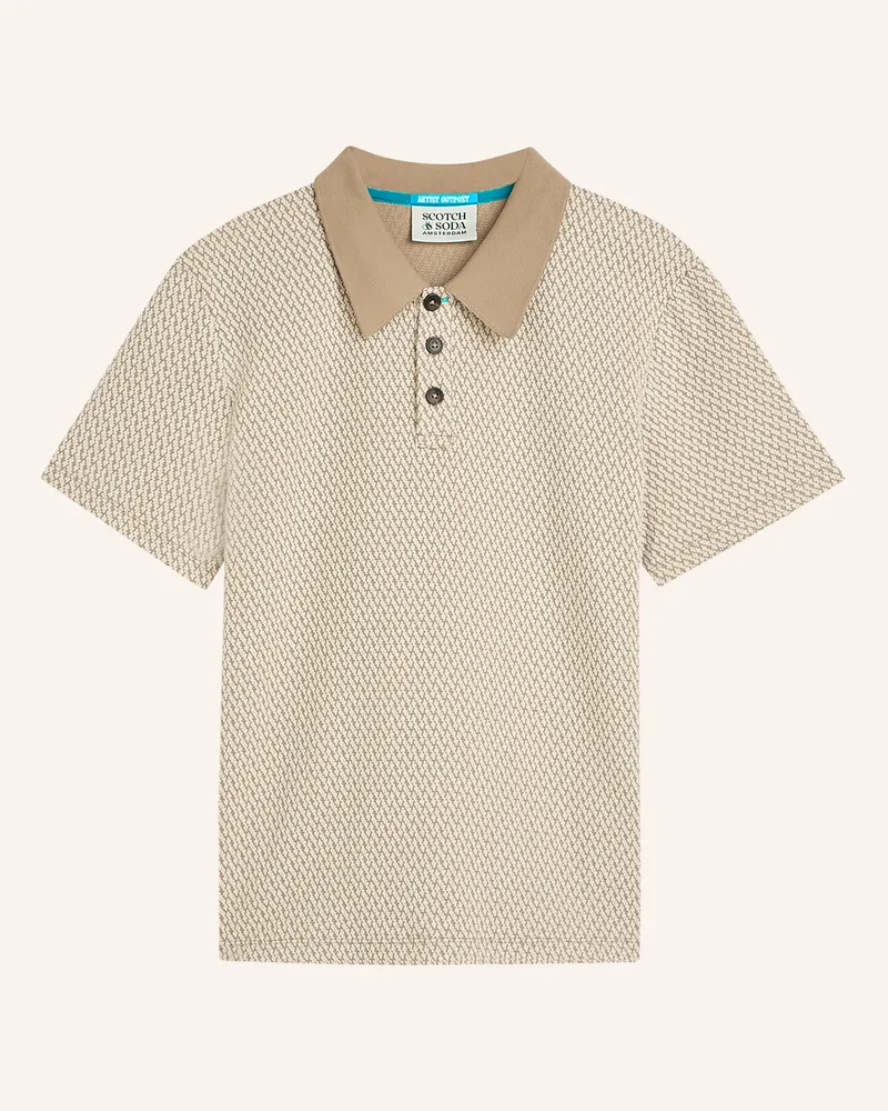 Scotch&Soda Jacquard-Poloshirt Relaxed Fit braun Beige