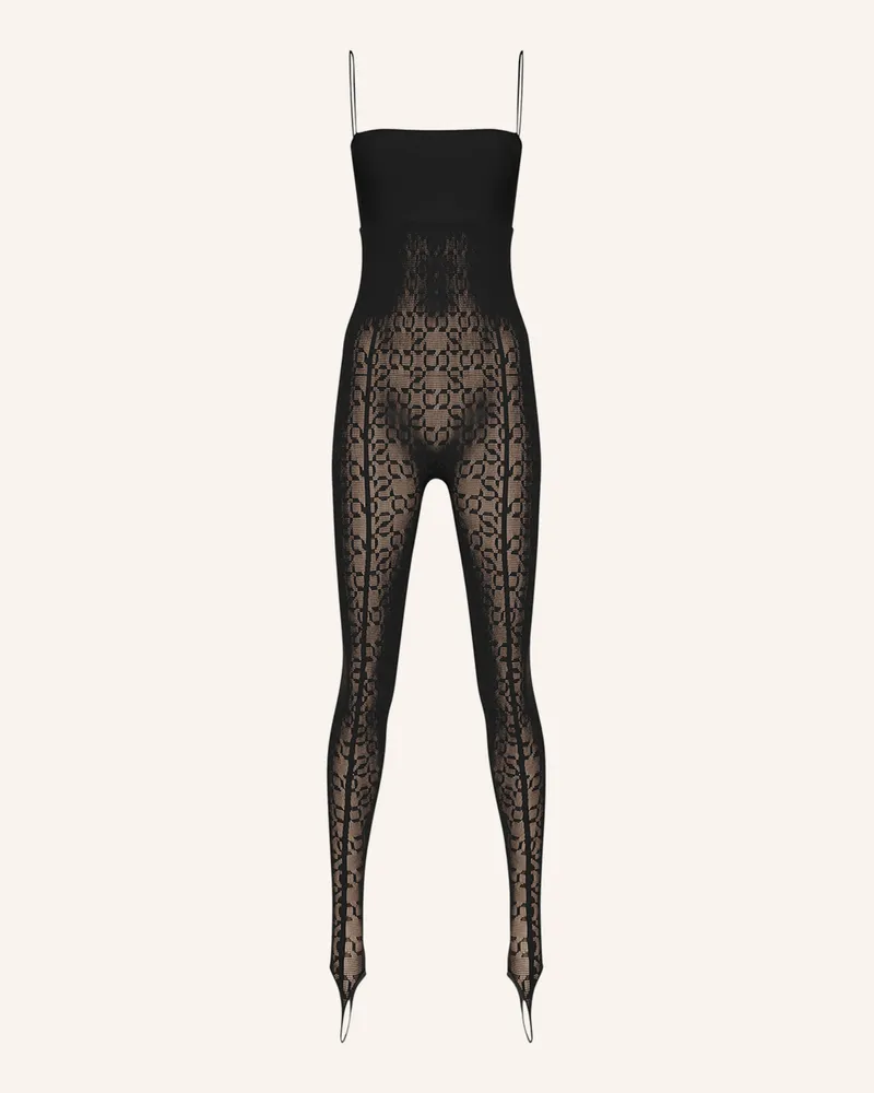 Wolford Jumpsuit WOLFORD X SIMKHAI INTRICATE SHEER PATTERN Schwarz