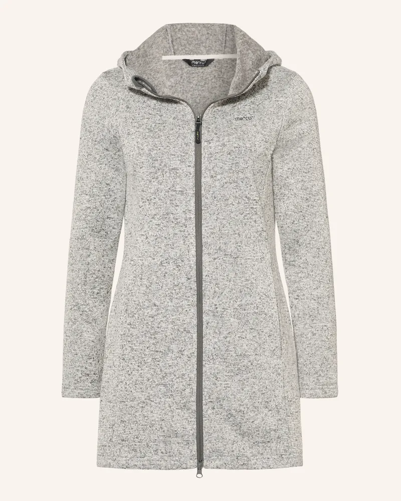 me°ru' Strick-Fleecemantel Bergen beige Ecru
