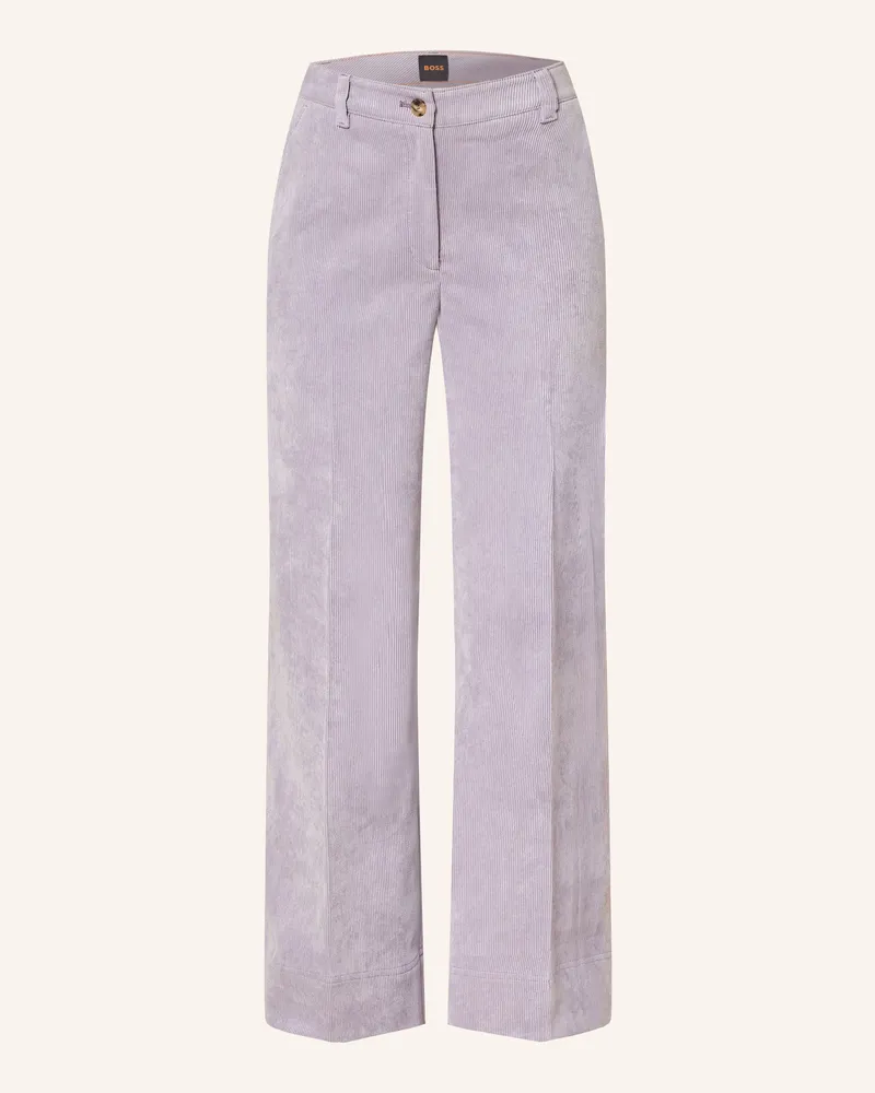 HUGO BOSS Marlenehose Tacodi Aus Cord lila Helllila