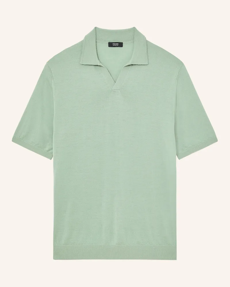 Reiss Strick-Poloshirt Duchie Aus Merinowolle gruen Hellgrün