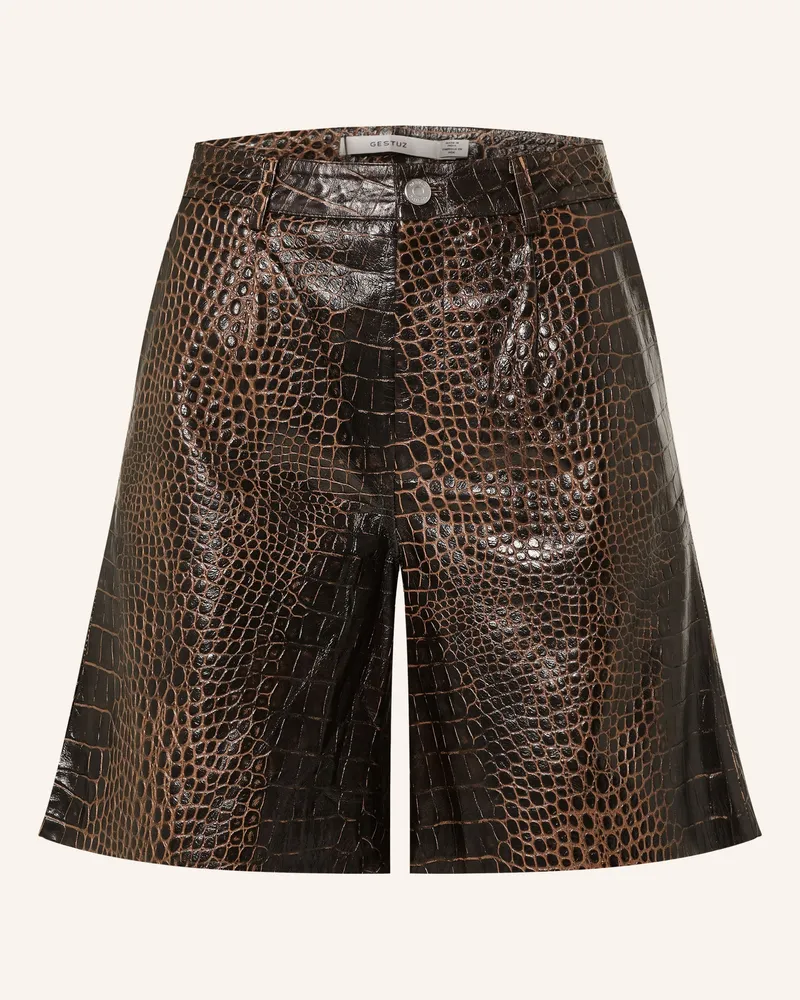 Gestuz Ledershorts Gzcesi braun Dunkelbraun