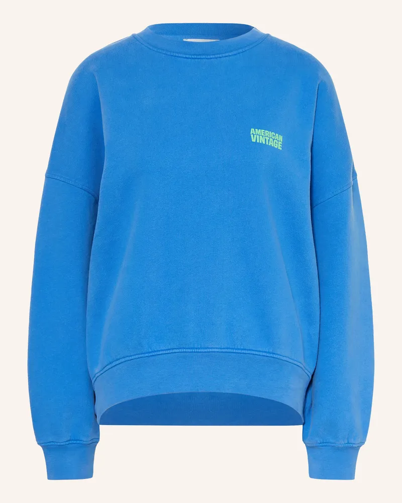 American Vintage Sweatshirt Plizzy blau Blau