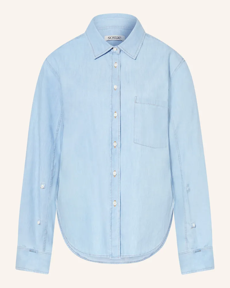 SoSUE Jeansbluse Classic blau Hellblau