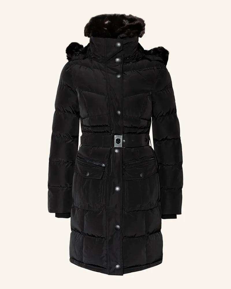 Wellensteyn Steppmantel Opium Mit Abnehmbarem Kunstfell schwarz Schwarz