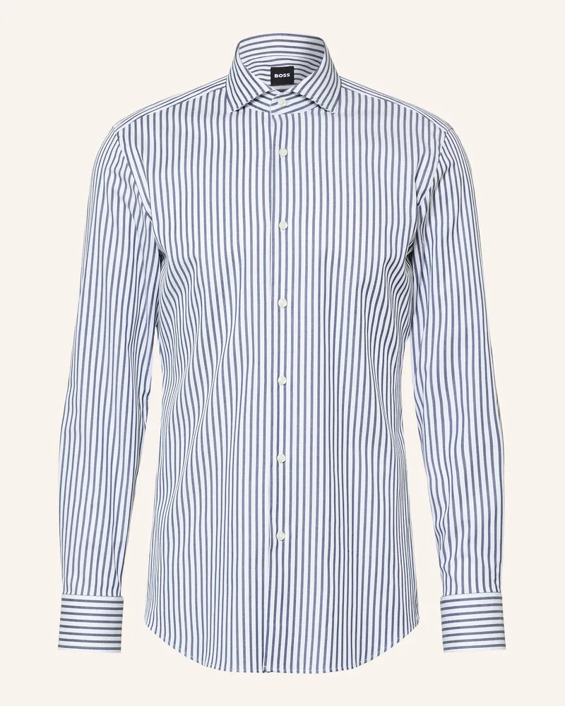 HUGO BOSS Hemd Hank Slim Fit blau Weiss