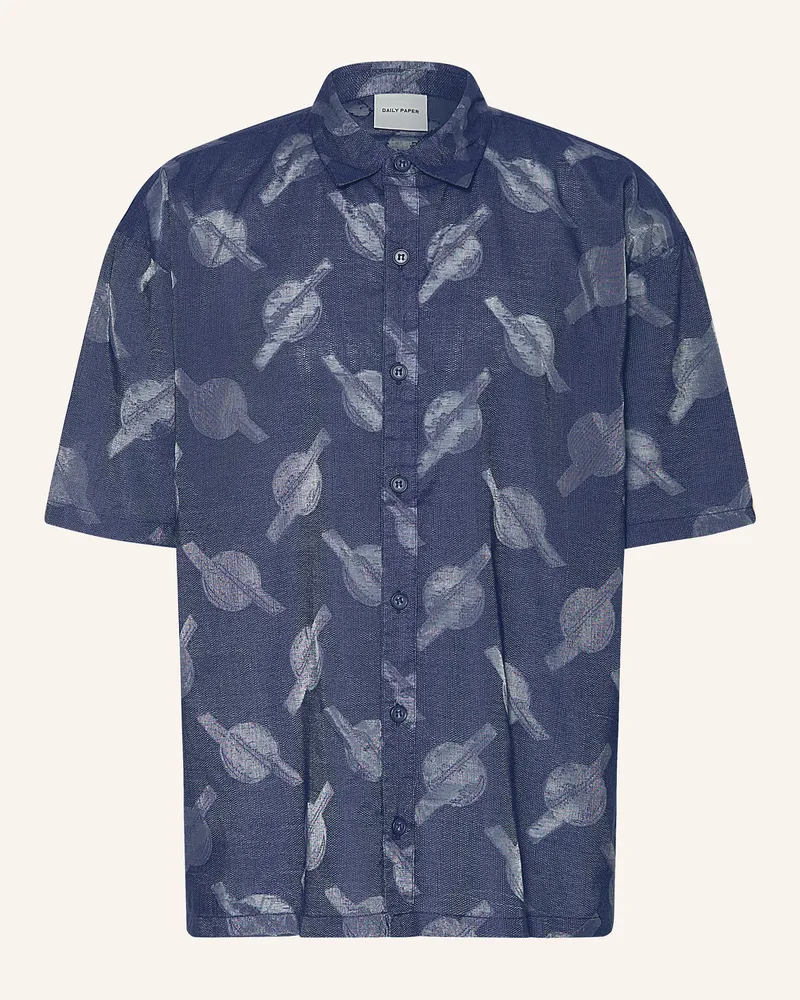 Daily Paper Kurzarm-Hemd SALIM Relaxed Fit Dunkelblau
