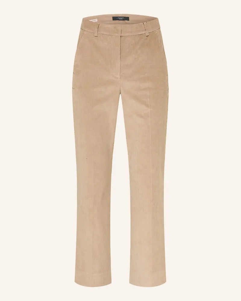 Max Mara 7/8-Hose MARRUCA aus Cord Hellbraun