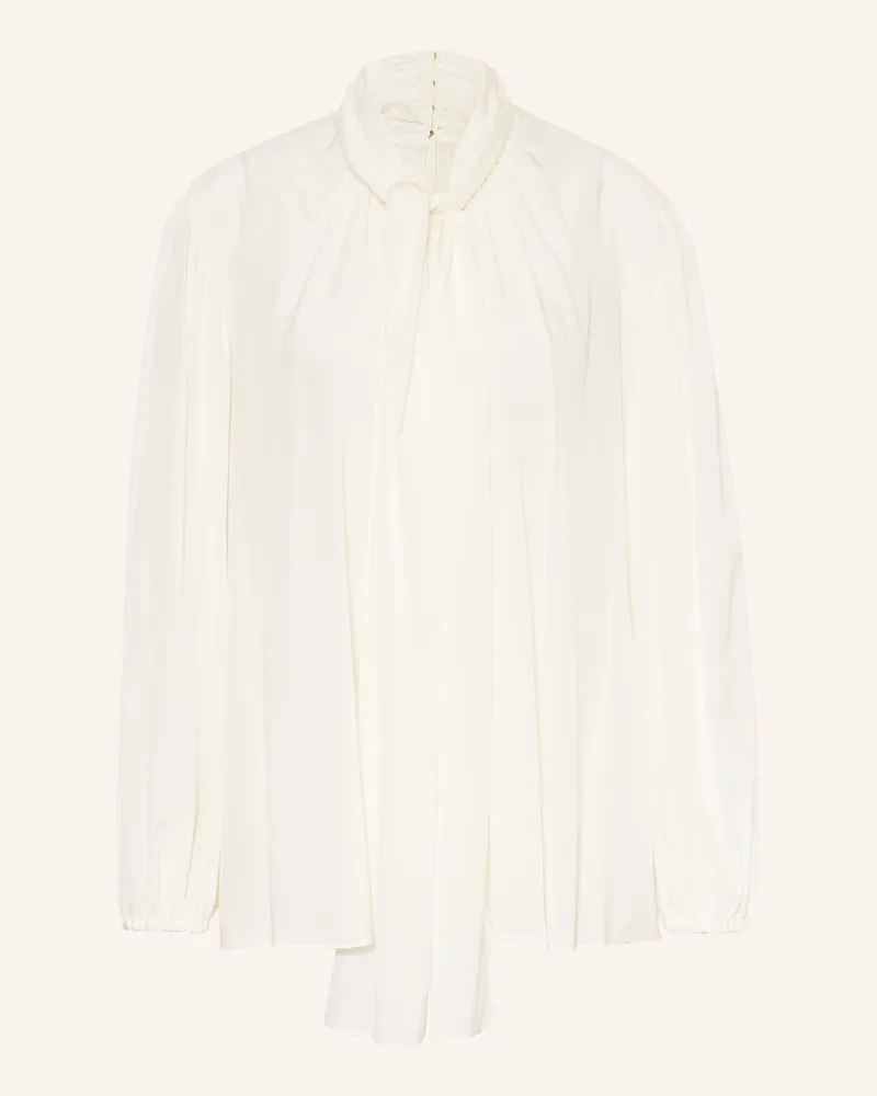 Dolce & Gabbana Blusenshirt Aus Seide Mit Schluppe weiss Ecru