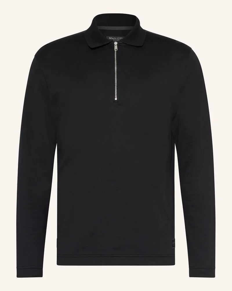 Marc O'Polo Strick-Poloshirt Schwarz