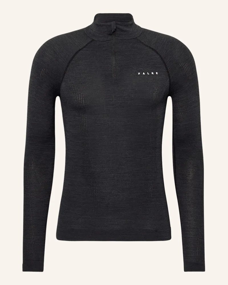 Falke Midlayer Wool-Tech Mit Merinowolle schwarz Schwarz
