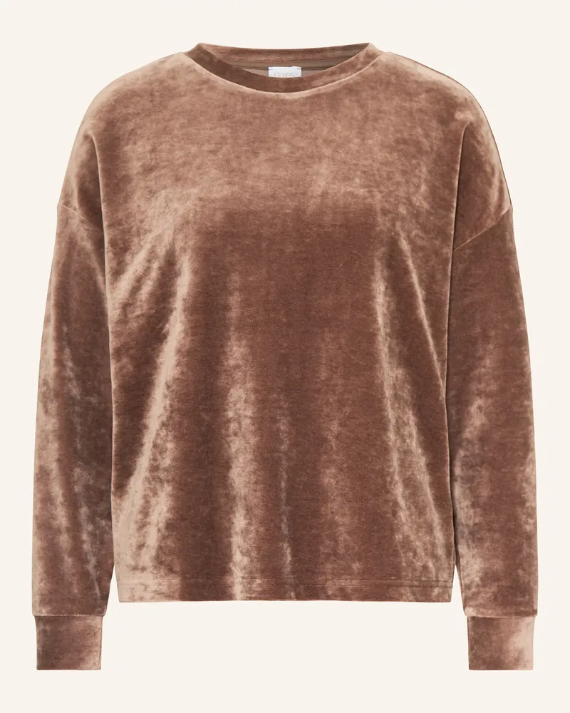 Mey Lounge-Sweatshirt Serie VELVET DREAM Dunkelbraun