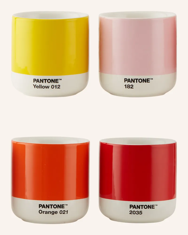 Pantone Universe 4er-Set Thermobecher CORTADO Gelb