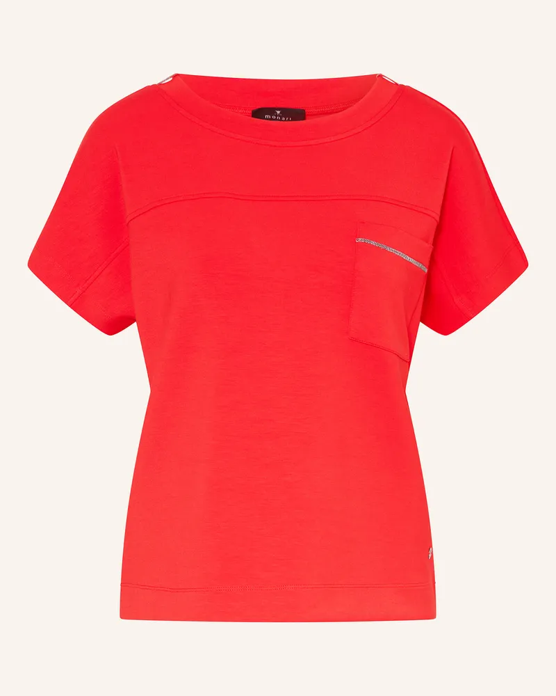 monari Sweatshirt mit Schmucksteinen Rot