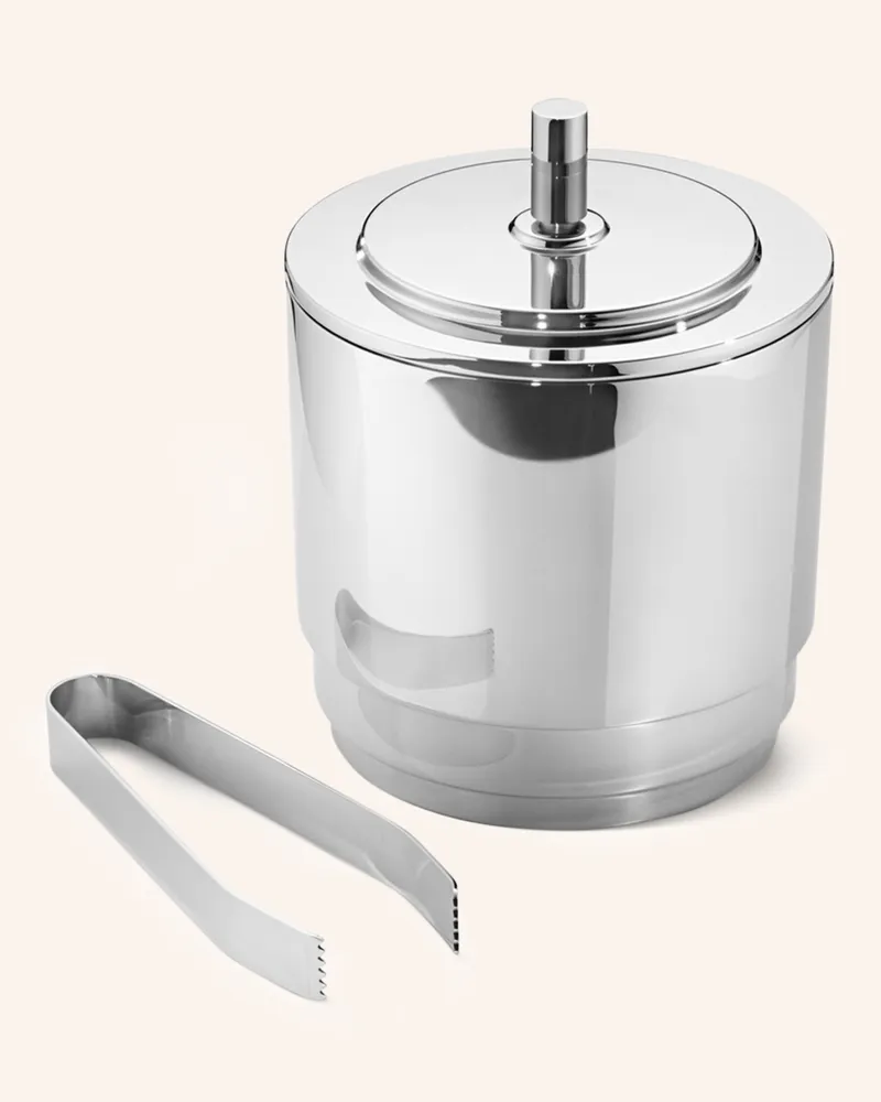 Georg Jensen Set: Eiseimer MANHATTAN mit Zange Silber