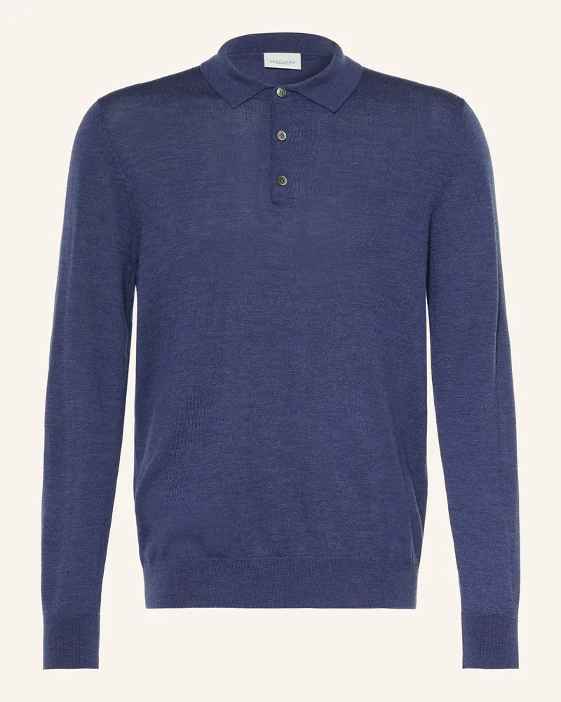 Profuomo Strick-Poloshirt blau Blau