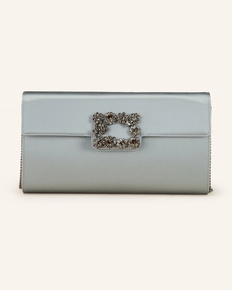 Roger Vivier Clutch mit Schmucksteinen Grau