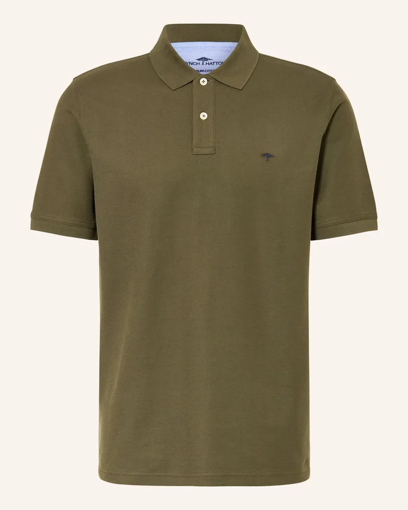 Fynch-Hatton Piqué-Poloshirt gruen Oliv