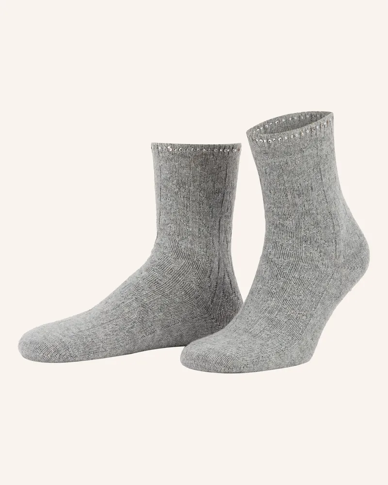 Maje Socken mit Schmucksteinen Grau
