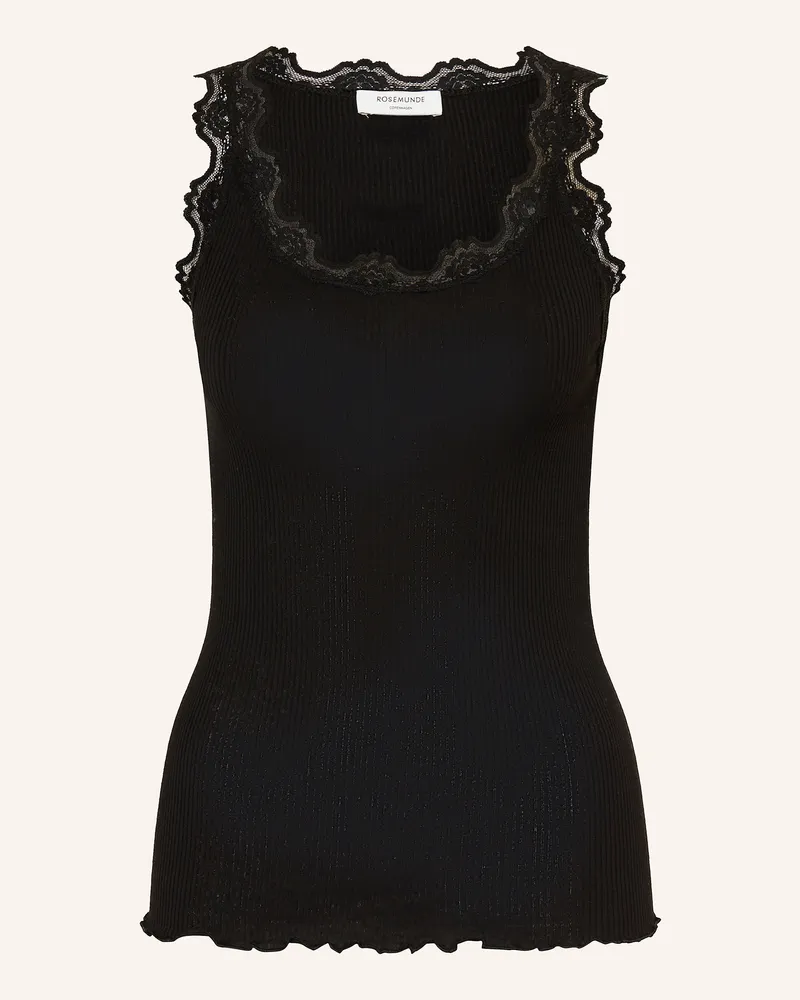 Rosemunde Seidentop Babette Mit Spitze schwarz Schwarz