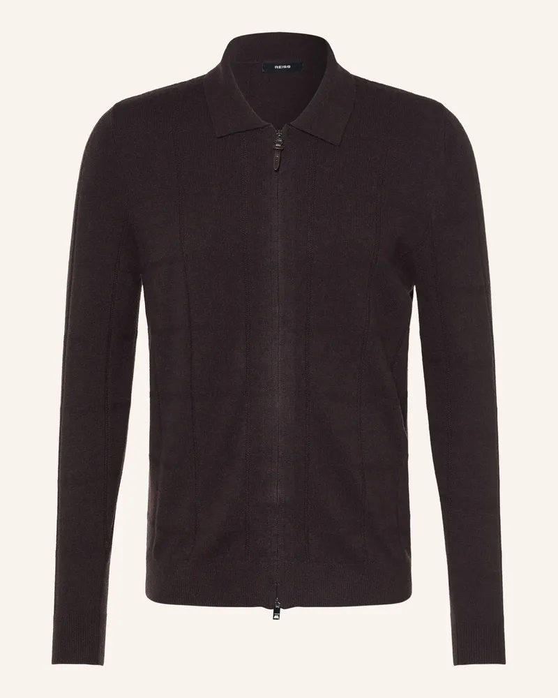 Reiss Strickjacke Martindale braun Dunkelbraun