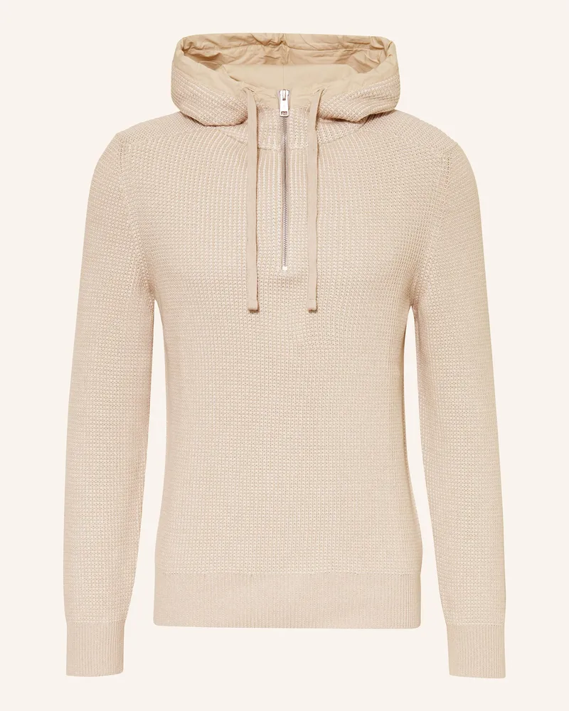Marc O'Polo Strick-Hoodie beige Creme