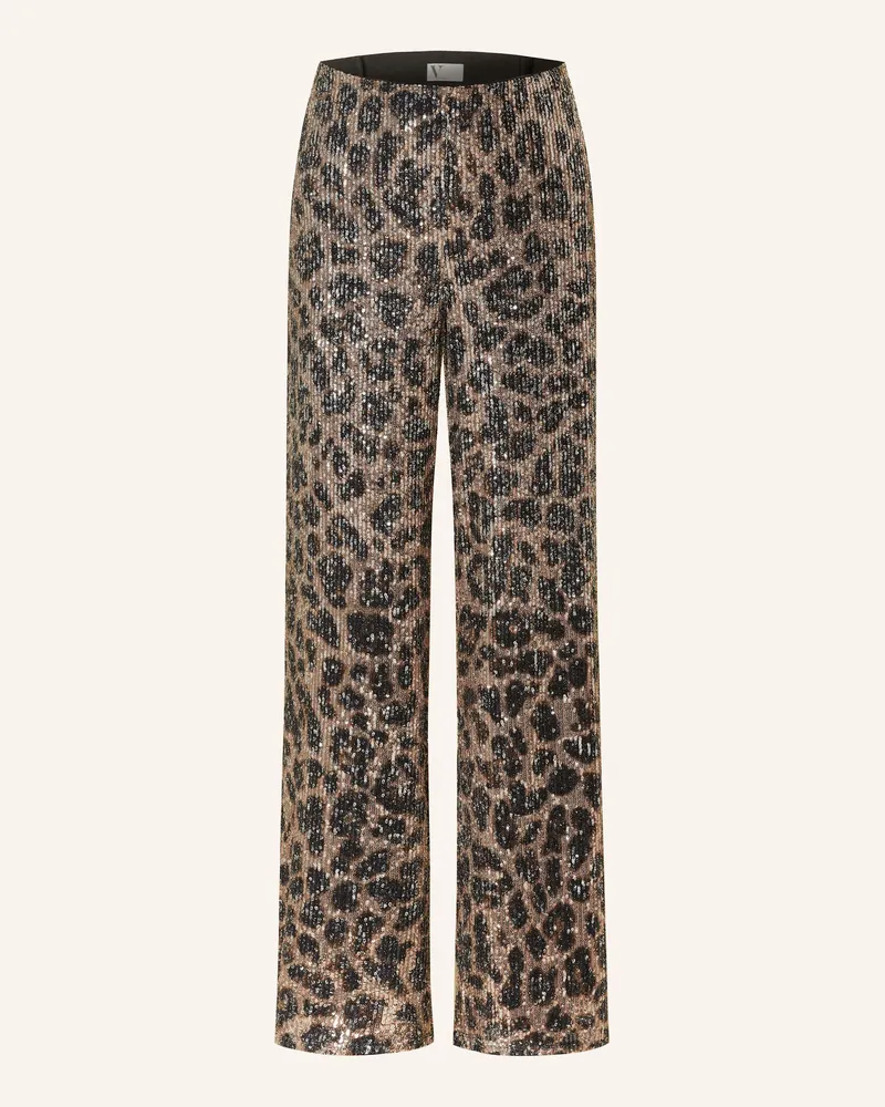 Vera Mont Marlenehose mit Pailletten Hellbraun