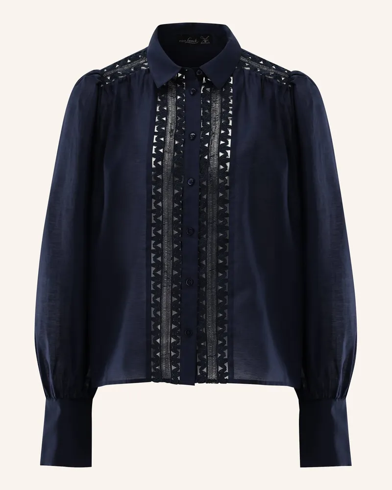 van Laack Bluse Modern Fit blau Dunkelblau