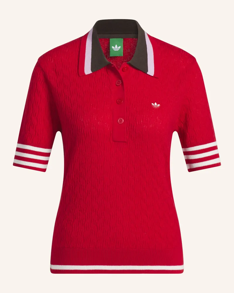 adidas ORIGINALS KNIT POLOSHIRT Rot