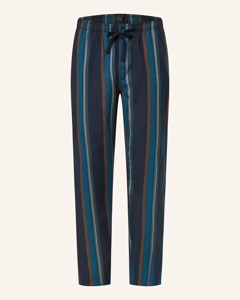 Schiesser Schlafhose MIX+RELAX aus Flanell Petrol