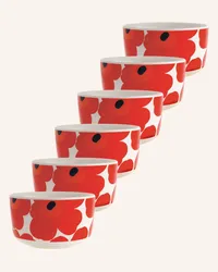 Marimekko 6er-Set Schalen OIVA/UNIKKO Rot