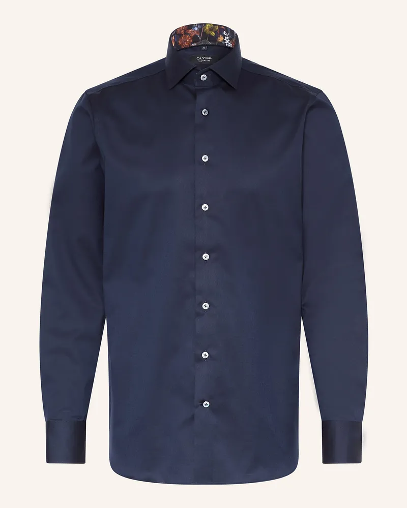 Olymp Hemd Signature Tailored Fit blau Dunkelblau