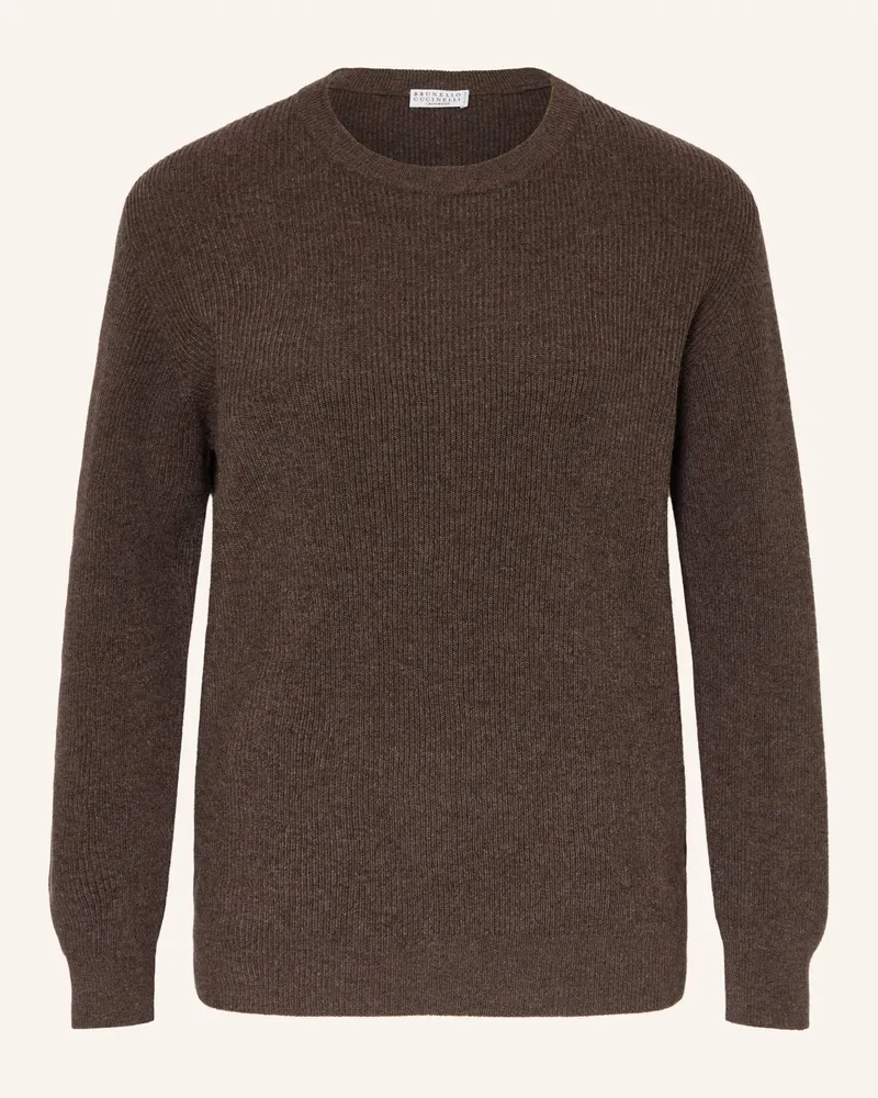 Brunello Cucinelli Cashmere-Pullover Dunkelbraun