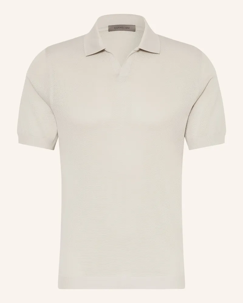 Corneliani Strick-Poloshirt weiss Ecru
