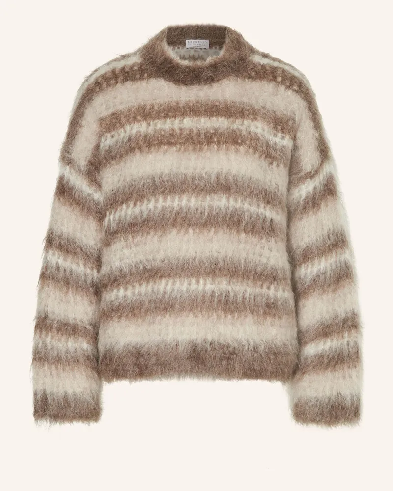 Brunello Cucinelli Mohair-Pullover Beige