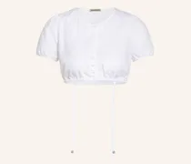 Dirndlbluse Ella Mit Leinen weiss