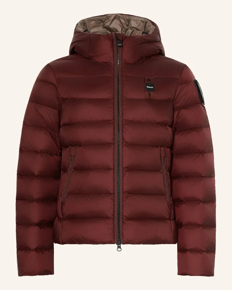 Blauer Daunenjacke braun Dunkelrot
