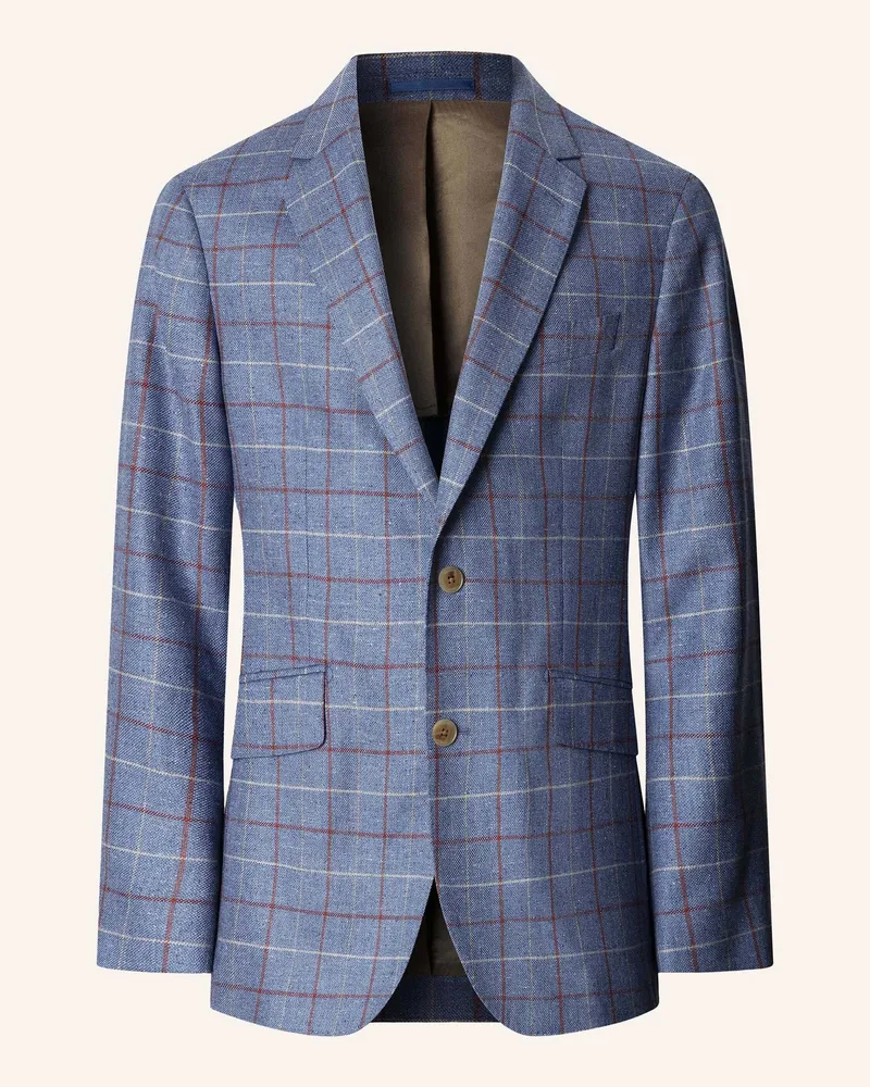 Hackett Blazer Silk Wool Tattersall blau Blau