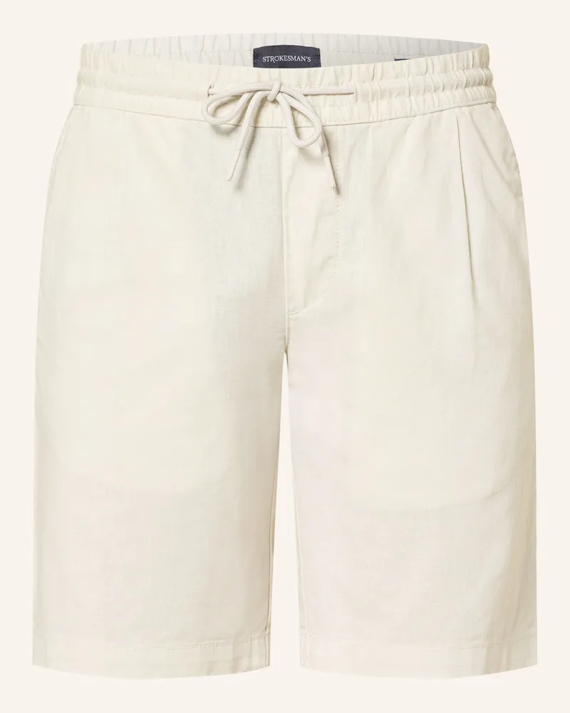 Strokesman's Shorts Regular Fit mit Leinen Hellgrau