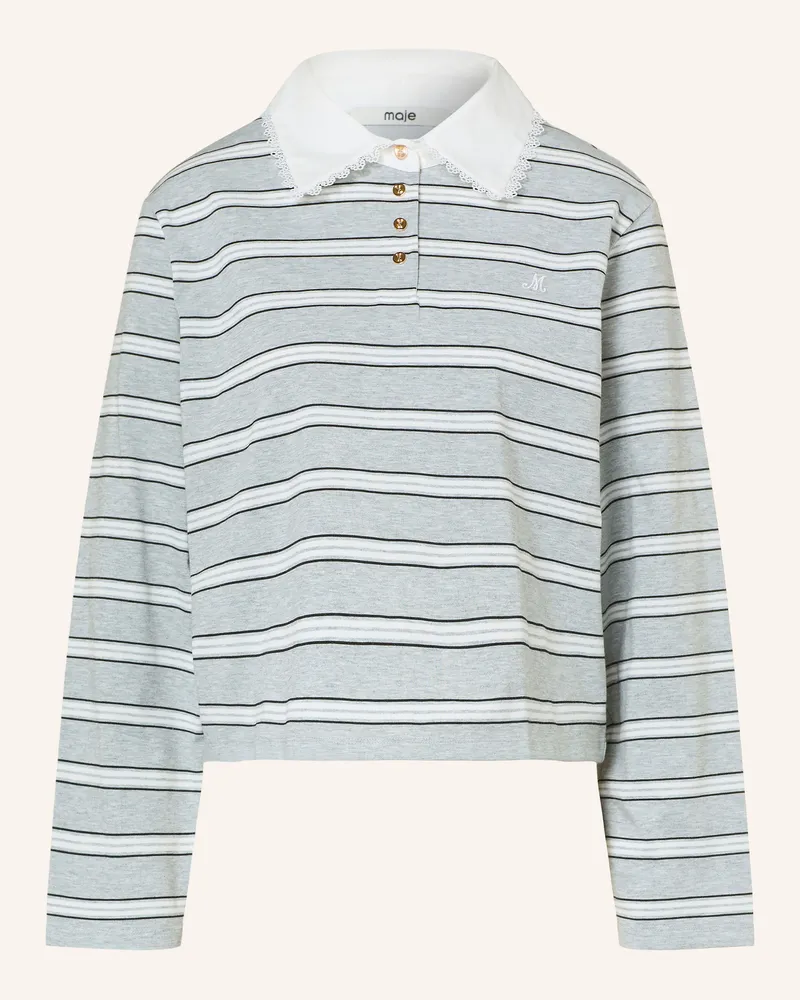 Maje Jersey-Poloshirt grau Grau