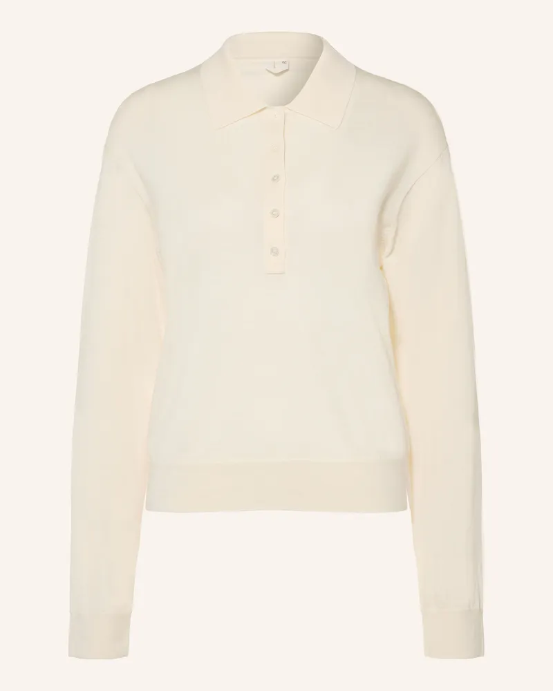 Arket Strick-Poloshirt Aus Merinowolle weiss Creme