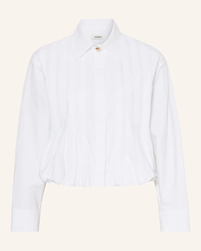 Sandro Hemdbluse mit Plissees Weiss